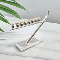 modern sterling silver menorah