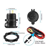 שקע USB משולש עם טעינה מהירה כולל TYPE C