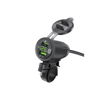 שקע USB כפול עם טעינה מהירה כולל מד מתח