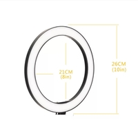 רינג לייט בקוטר 26 ס״מ טבעת תאורת לד איכותית עם חצובה