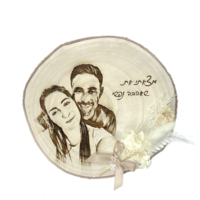 בול עץ פרימיום עם פרחים מיובשים - 17 ס״מ