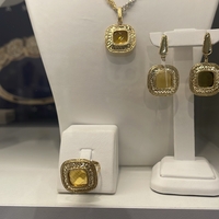 טבעת זהב 14k משובצת סיטרין מרובעת