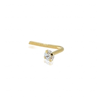 14K gold piercing single bent prong stone design