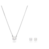 Solitaire set - Swarovski necklace and earrings