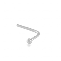 14K gold piercing single bent prong ball design