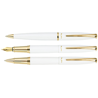 Ballpoint pen from the Peninsula pen series, white clip, 18k gold plating