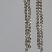 925 silver two-row tennis earrings