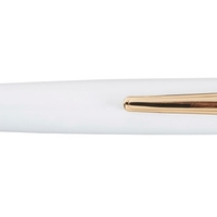 Lord ballpoint pen, white clip, 18k gold plating