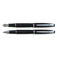 Aura fountain pen black chrome clip