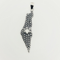 Land of Israel pendant with zircons with a Star of David in the center