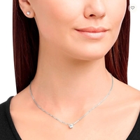 Solitaire set - Swarovski necklace and earrings