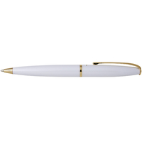 Ballpoint pen from the Peninsula pen series, white clip, 18k gold plating