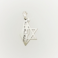 The Land of Israel pendant and half of the Star of David on the outside, silver