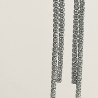 925 silver two-row tennis earrings