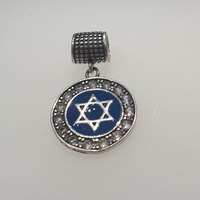 Star of David blue silver pendant inlaid