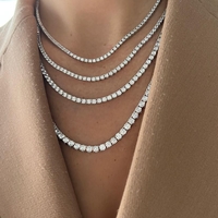 925 tennis necklace with zircons