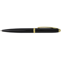 Classic black ballpoint pen with gold clip