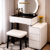 שידת איפור קומפקטית עם מראה וכיסא – דגם עמית(הזמנה מוקדמת)