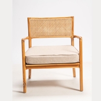 Nirma כורסא מעץ טיק וראטן טבעי