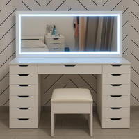 שידת איפור יוקרתית עם מראה מוארת- דגם טום (הזמנה מוקדמת)