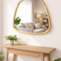 מראת קיר אורגנית מסגרת עץ טבעי – דגם 9635