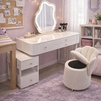 שידת איפור לבנה דגם צדף