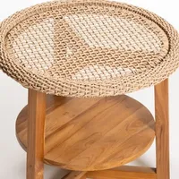 Sienna שולחן צד מעץ טיק וראטן