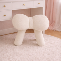 שרפרף מרופד לבן - עיצוב מודרני ייחודי