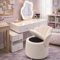 שידת איפור לבנה דגם צדף