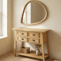 קונסולה עשויה עץ אלון מלא  ELWOOD