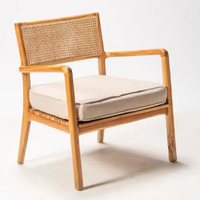 Nirma כורסא מעץ טיק וראטן טבעי