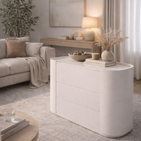 שידת אחסון מעוצבת בעיצוב מודרני עם פינות מעוגלו