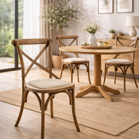 כיסא אוכל מעץ אלון מלא – מושב מרופד