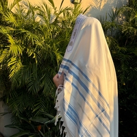 טלית חתנים מהודרת פסים תכלת
