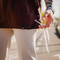 Beresheet2 - חולצת ציצית מהודרת דגם האש שלי בצבע חום כהה