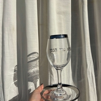 גביע קידוש מהודר מזכוכית שקוף וכסף 21 ס