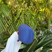 כיפה מהודרת משי פשתן כחול 17 ס