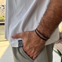 צמיד עור קלאסי לגבר בצבע חום
