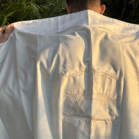 טלית חתנים מהודרת רקמת מגן דוד + 