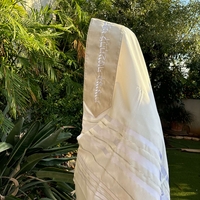 טלית חתנים מהודרת עטרה אפורה מקטיפה 