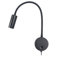 מנורת קיר לשבת צילינדר עם כבל אומגה OMEGA OM-SHAB-CBL-WL-CCT - שנתיים אחריות יבואן רשמי - צבע שחור