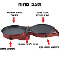 מכשיר פיצה מייקר 1800W  גולד ליין Gold Line ATL-236R - פטור מטבילה!