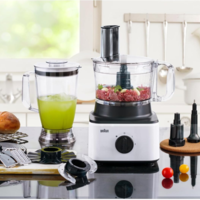 מעבד מזון 750W כולל בלנדר בראון Braun FP0132WH -  שנתיים אחריות יבואן רשמי