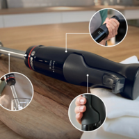 בלנדר מוט 1000W כולל מיכל קוצץ ומוט נירוסטה בוש BOSCH ErgoMaster Series 4 MSM4B654 - שנתיים אחריות יבואן רשמי - צבע שחור