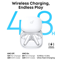 אוזניות אלחוטיות TWS אנקר ANKER Soundcore Liberty 5 ANC - יבואן רשמי - צבע לבן