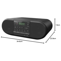 מערכת שמע ניידת רדיו דיסק כולל שלט פנסוניק Panasonic RX-D550