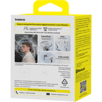 אוזניות אלחוטיות בזוס Baseus Bass BP1 NC TWS - יבואן רשמי - צבע לבן