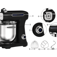 מיקסר מקצועי 1800W עם קערה 7 ליטר בורמן BURMAN MIXER B6230 - במגוון צבעים! יבואן רשמי!
