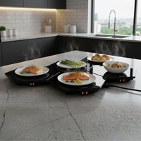 פלטת שבת מתחברת מזכוכית סט רביעייה UNIVERSE NRI-956X4 - צבע שחור - יבואן רשמי