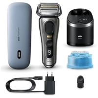 מכונת גילוח עם מתקן שטיפה ונרתיק טעינה נייד בראון Braun Series 9 Pro+ 9575cc - שנתיים אחריות